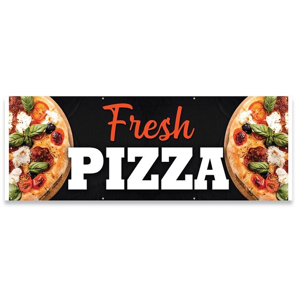 Signmission Fresh Pizza Banner Concession Stand Food Truck Single Sided B-96-30065 - main